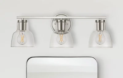 NUEVO Allen + Roth Irvine Luz Cepillada Tocador Luz Repuesto Vidrio Pieza Foto 1 de 4