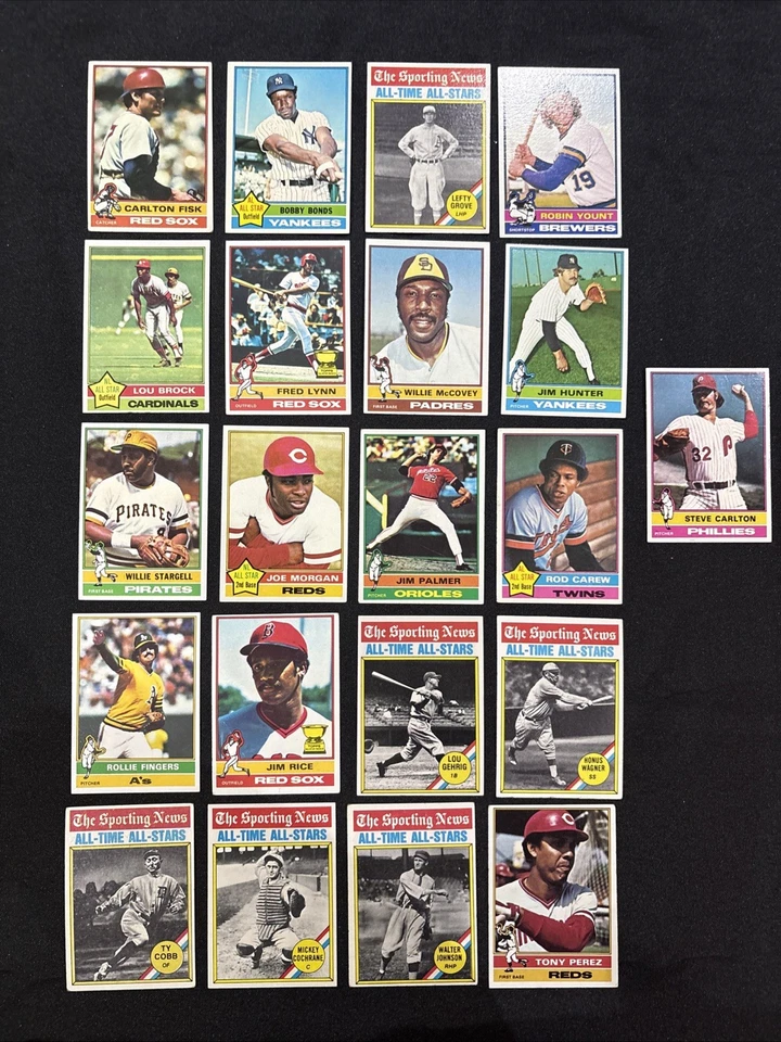 1976 年 Topps - 明星名人堂 RC 批量 21 件 中低级 无 Dupes — 第 1/1 张图片