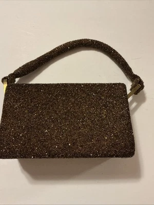 Bolso de noche vintage Du Bonnette bronce cobre cuentas Art Deco Foto 1 de 4