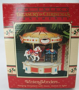 New Enesco Winter Wonders YULETIDE CAROUSEL 1988 #559350 NIB NRFB NOS Vintage - Picture 1 of 9
