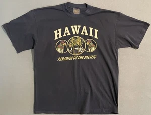 Vtg Single Stitch Tshirt Hawaii Paradise Of The Pacific Navy Blue XL - Picture 1 of 4