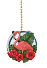 Flamingo and Hibiscus Flowers Oasis Ceiling Fan Light Dimensional Pull
