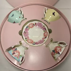 Juego de 4 tazas de té y platillos Miranda Kerr para Royal Albert Friendship patrones mixtos - Imagen 1 de 24
