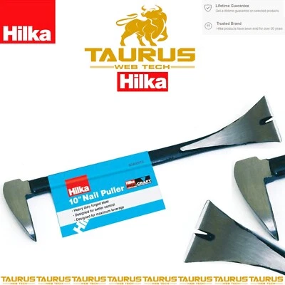 HILKA-TOOLS 10" HILKA Nail Puller Bars Heavy Duty Polished Heads DIY Hand Tools UK FREE P&P