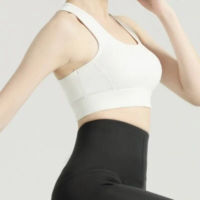 Sport Bra Women Full Support High Impact Racerback Crop Tops Underwear *White S* - Image 1 of 4