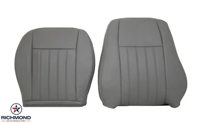 Jeep Liberty 2005-2007 - Cubiertas de asiento de cuero gris con parte inferior y trasera inclinada del lado del conductor Foto 1 de 4