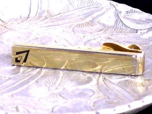 Swank Tie Clip Vintage Mens Jewelry Clasp Bar Enamel V Design Goldtone Modernist - Picture 1 of 3