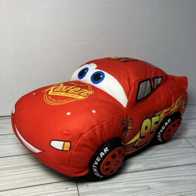 迪士尼商店皮克斯汽车 11 英寸毛绒 Lightning McQueen 红色赛车 — 第 1/4 张图片