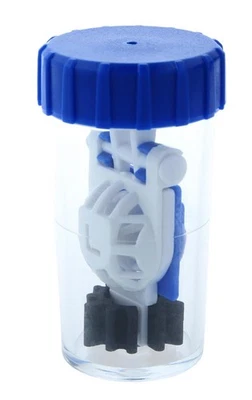 MPG&E Antibakterieller Peroxid Kontaktlinsenbehälter mit Platinkatalysator Blau-Weiß