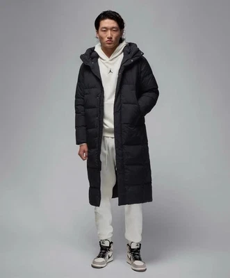 Nike Air Jordan Flight Down com capuz longo preto Parka FV7269-010 masculino tamanho 2XL - Imagem 1 de 4