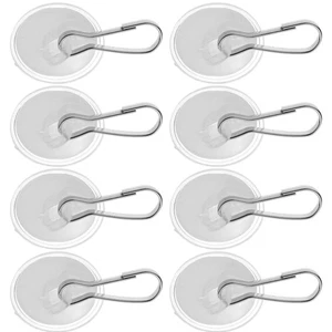 10 Pcs Stainless Suction Cup Sticky Hook Clear Hooks for Hanging - Picture 1 of 12