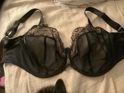 ¡NUEVO SIN ETIQUETAS! Sujetador con bandas Elomi Teagan negro/almendra 32J/32M Foto 1 de 4