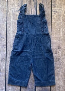 Toddler Girl 18-24 Months Baby Gap Dark Wash One Piece Denim Sleeveless Jumpsuit - Picture 1 of 2