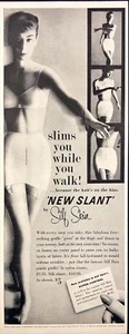 1956 Silf Skin New Slant Woman in White Girdle Vintage Print Ad - Picture 1 of 6