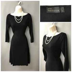 Van Heusen Woman Black Boat Neck Elegant Dress Small - Picture 1 of 12