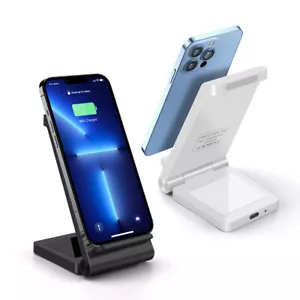 30W Foldable Wireless Charger Dock For Apple iPhone 14 13 12 Samsung S23 Note20 - Picture 1 of 14