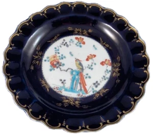 Antique 18thC Worcester Porcelain Polychrome Ho Ho Bird Scene Scenic Plate - Picture 1 of 7