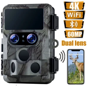 4K 60MP WiFi Dual lens Trail Hunting Wildlife Camera Starlight Night Vision