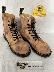 Botas Dr Martens 1460 Pascal Grunge Tie Dye Amarillo Quemado Suave Gamuza Reino Unido 6 Nuevas en Caja - Imagen 1 de 23