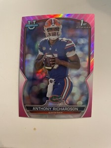 2022 Bowman Chrome University Anthony Richardson Pink indianapolis Colts