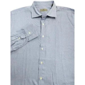 Canali Cotton Striped Dress Shirt 17.5 44 Italy EUC - Picture 1 of 5