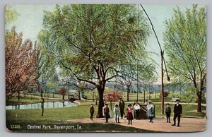 Postcard Central Park Davenport Iowa Children Well Sweep Posted 1908 - Picture 1 of 2
