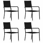  Dining Chairs 4 Pcs Poly Rattan Black T1p2