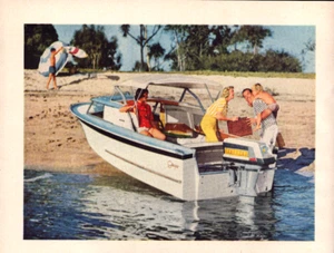 Evenrude Outboard Motors Family Boating Beach Fun Happy Vintage Print Ad 1959 - Picture 1 of 5