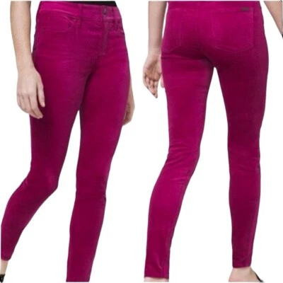 Jeans skinny de veludo cintura alta White House Black Market rosa tamanho 8L - Imagem 1 de 4