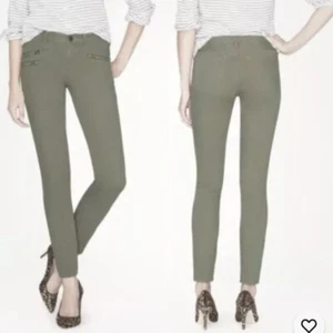 J.CREW Toothpick Skinny Ankle Jeans Damen W30 L28 olivgrün Reißverschlusstaschen - Bild 1 von 6