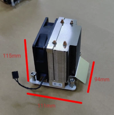 HP CPU Air cooled 1700 computer 2 Heat pipe 80w copper tube heatsink M8757-001 - Image 1 of 4