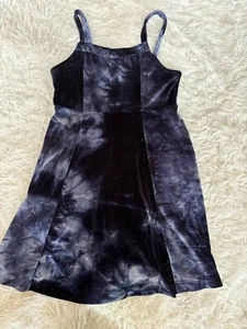 Justice girls sz. L (12/14) blue velvet sparkle design sleeveless dress. Holiday - Picture 1 of 11