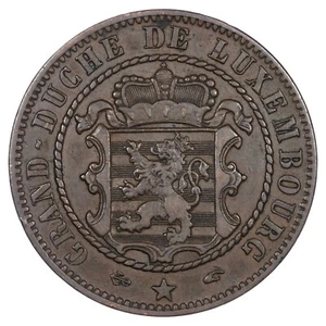 Luxembourg - 10 centimes 1855 Guillaume III Paris bronze - KM.23 L.264-2 Schön.3 - Imagen 1 de 2