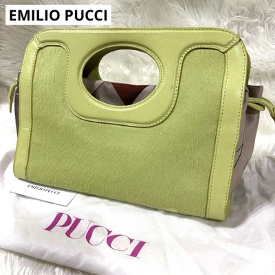 Bolso de Mano Emilio Pucci Haraco Patrón Verde Foto 1 de 4