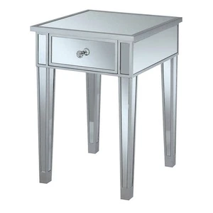 Convenience Concepts Gold Coast Silver Mirrored End Table - Picture 1 of 5