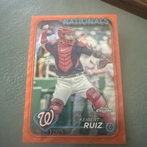 2024 Topps Chrome Keibert Ruiz #64 /25 Orange Wave Refractor Nationals - Picture 1 of 3