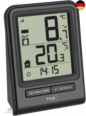 TFA Dostmann Prisma Funk-Thermometer, Außentemperatur, Innentemperatur,  - Bild 1 von 2