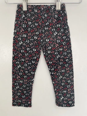 Leggings de longitud completa de algodón con estampado de lazo coloridos negros 3T para niñas pequeñas Foto 1 de 4