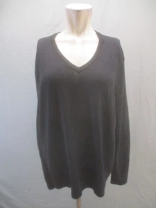 Banana Republic Size L Mens Black 100% Merino Extra Fine Wool V Neck Sweater 286 - Foto 1 di 9