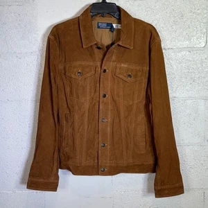197748576741 Polo Ralph Lauren Suede Trucker Jacket brown, medium NWT $998 - Picture 1 of 14