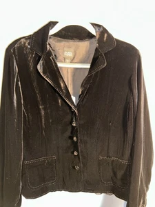 Eileen Fisher Black Velvet Notch Collar Jacket, NWT, Size Medium - Picture 1 of 7