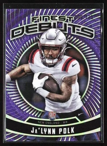 2024 Topps Finest Debut Purple Refractor Ja'Lynn Polk RC 96/125 Nueva Inglaterra - Imagen 1 de 2