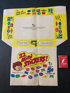 TOPPS Vintage Rare 32 Mini Stickers Trading card Display box Unmade - Picture 1 of 2