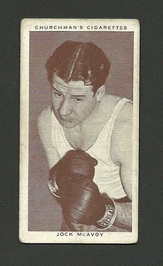 Tarjeta de tabaco cigarrillo Jock McAvoy #28 1938 boxeo Churchmans - Imagen 1 de 1