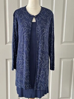 Ronni Nicole by Ouida Dress & Jacket - Blue / Sparkle - Short - Size 10 - Image 1 of 4