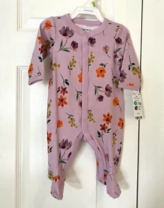 CARTER'S BABY GIRL'S ONE PIECE SLEEP AND PLAY PURPLE FLORAL 3 MONTHS - Picture 1 of 5