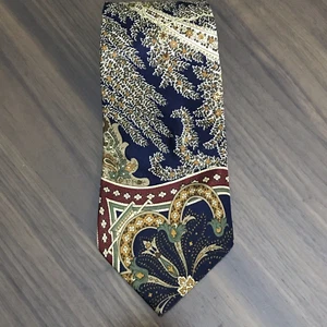 Ralph Lauren Polo 100% Silk Tie Paisely Red Navy Gold Hand Made In USA - Picture 1 of 9