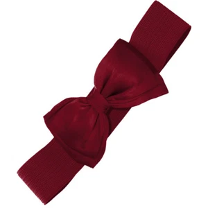 Banned Vintage Retro Stretch Gürtel Taillengürtel - Bella Belt Schleife Bordeaux
