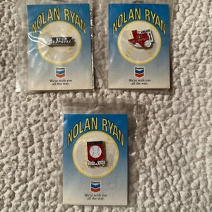 Nolan Ryan Texas Rangers Pins 3 Stück LOT Stickpins CHEVRON Hall of Fame HOF - Bild 1 von 2