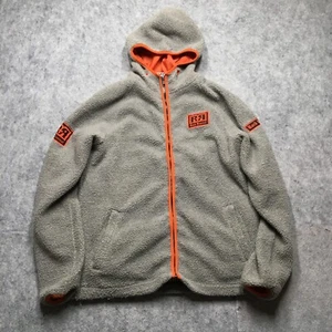 Rock Revival Sherpa Fleece Hoodie Mens Medium M Gray Full Zip Deep Pile Light - Picture 1 of 15